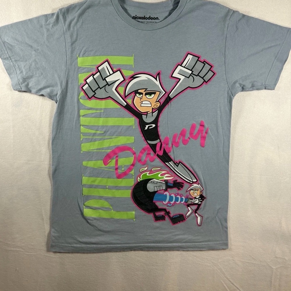 Nickelodeon Gray Danny Phantom Tee with Pink and Green Accents